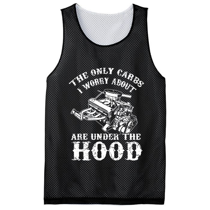 The Only Carbs I Worry V8 Engine Lovers Mesh Reversible Basketball Jersey Tank
