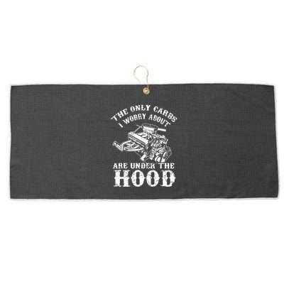 The Only Carbs I Worry V8 Engine Lovers Large Microfiber Waffle Golf Towel