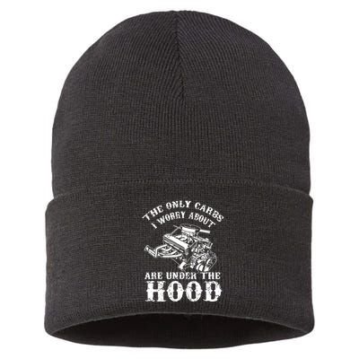 The Only Carbs I Worry V8 Engine Lovers Sustainable Knit Beanie