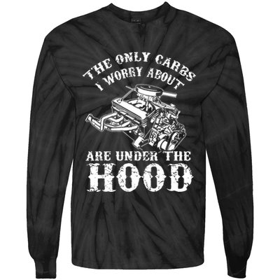 The Only Carbs I Worry V8 Engine Lovers Tie-Dye Long Sleeve Shirt