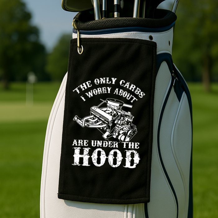 The Only Carbs I Worry V8 Engine Lovers Golf Towel