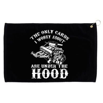 The Only Carbs I Worry V8 Engine Lovers Grommeted Golf Towel