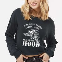 The Only Carbs I Worry V8 Engine Lovers Cropped Pullover Crew