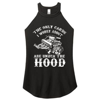 The Only Carbs I Worry V8 Engine Lovers Women's Perfect Tri Rocker Tank