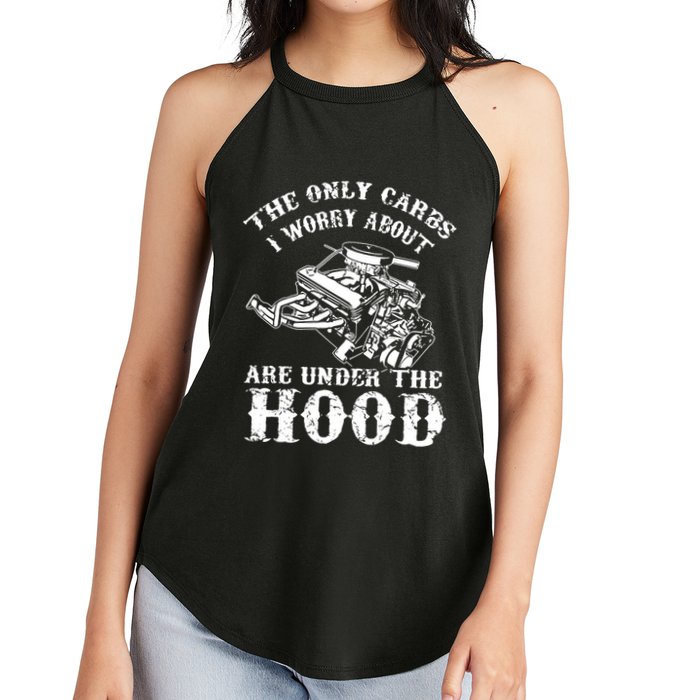The Only Carbs I Worry V8 Engine Lovers Women's Perfect Tri Rocker Tank