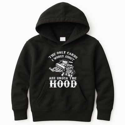 The Only Carbs I Worry V8 Engine Lovers Kids Hoodie