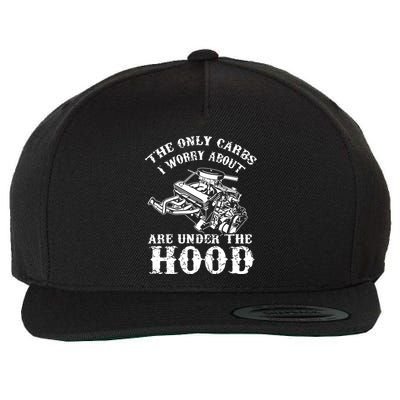The Only Carbs I Worry V8 Engine Lovers Wool Snapback Cap