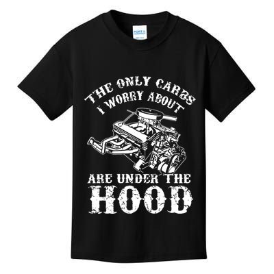 The Only Carbs I Worry V8 Engine Lovers Kids T-Shirt