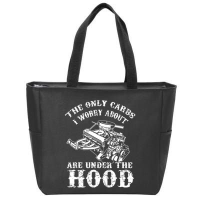The Only Carbs I Worry V8 Engine Lovers Zip Tote Bag