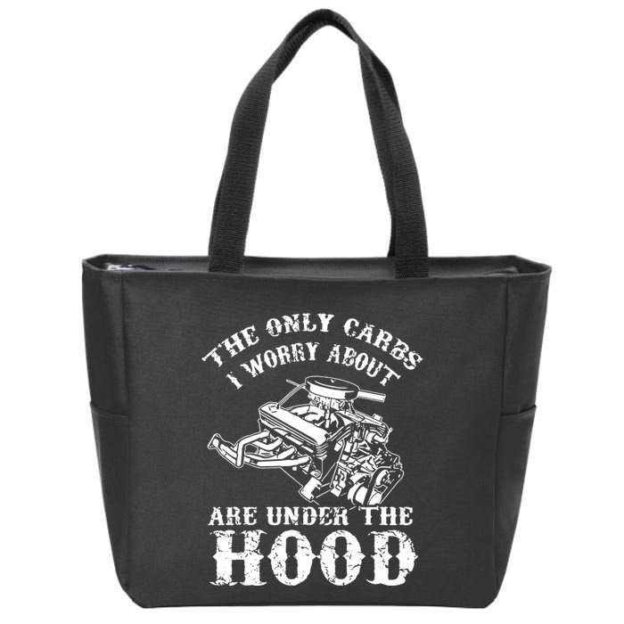 The Only Carbs I Worry V8 Engine Lovers Zip Tote Bag