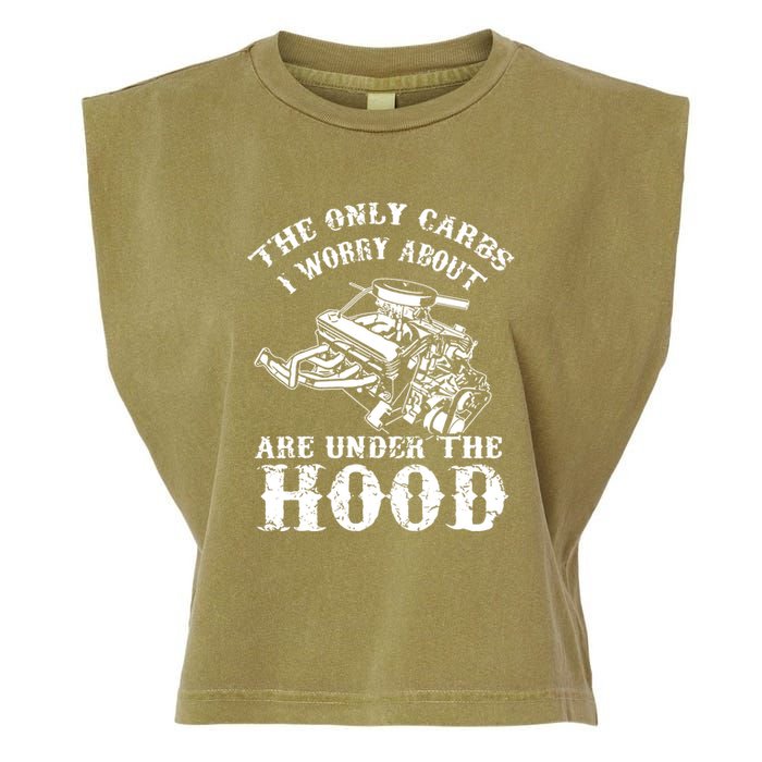 The Only Carbs I Worry V8 Engine Lovers Garment-Dyed Women's Muscle Tee