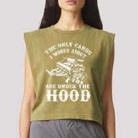 The Only Carbs I Worry V8 Engine Lovers Garment-Dyed Women's Muscle Tee