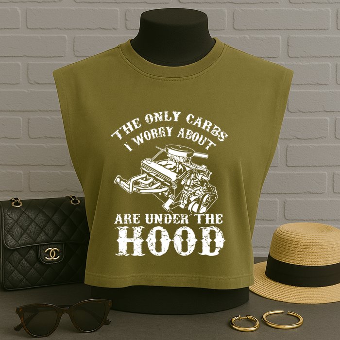 The Only Carbs I Worry V8 Engine Lovers Garment-Dyed Women's Muscle Tee