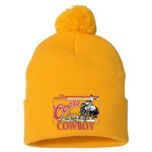 The Original Co.Ors Cowboy Heather Western Desert Cactus Pom Pom 12in Knit Beanie