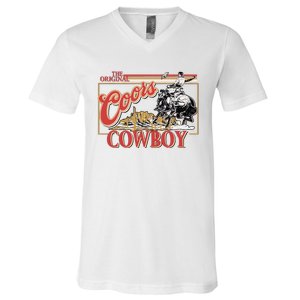 The Original Co.Ors Cowboy Heather Western Desert Cactus V-Neck T-Shirt