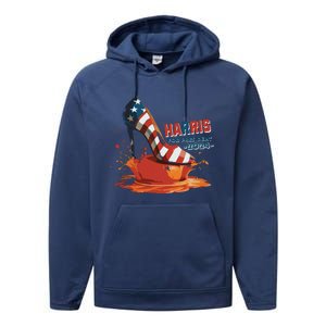 The Orange Crush Harris For President 2024 Patriotic Performance Fleece Hoodie