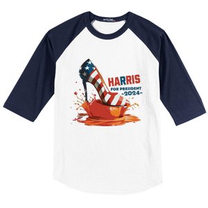 The Orange Crush Harris For President 2024 Patriotic Baseball Sleeve Shirt