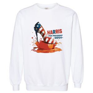 The Orange Crush Harris For President 2024 Patriotic Garment-Dyed Sweatshirt