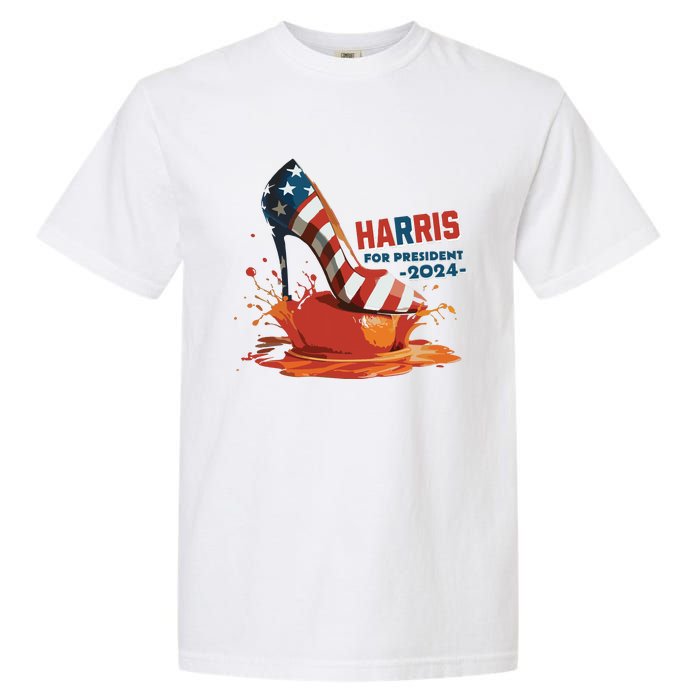 The Orange Crush Harris For President 2024 Patriotic Garment-Dyed Heavyweight T-Shirt