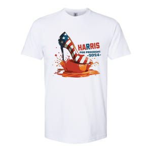 The Orange Crush Harris For President 2024 Patriotic Softstyle CVC T-Shirt