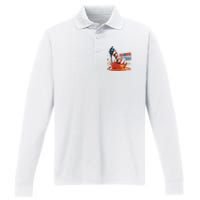 The Orange Crush Harris For President 2024 Patriotic Performance Long Sleeve Polo