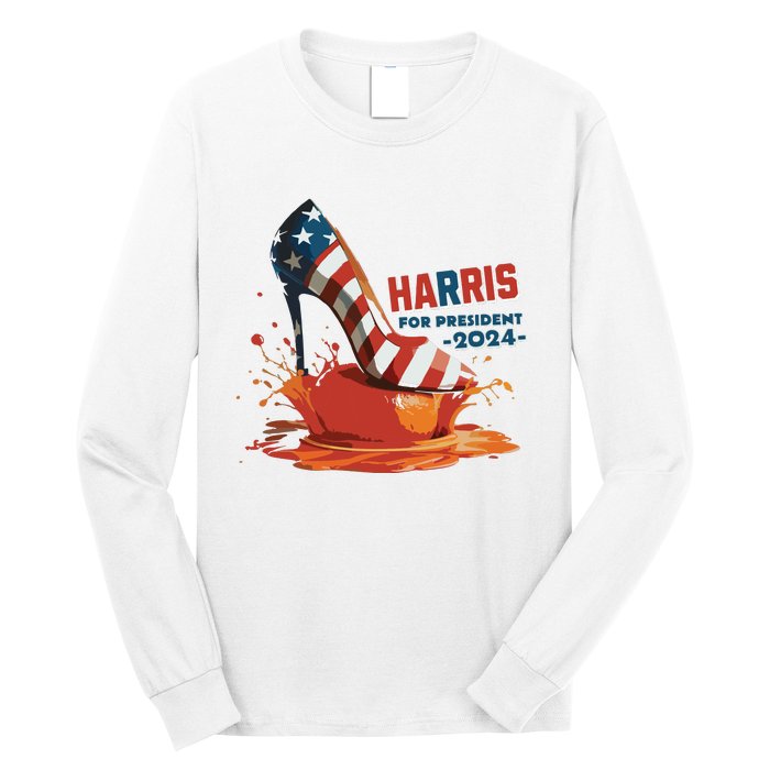 The Orange Crush Harris For President 2024 Patriotic Long Sleeve Shirt