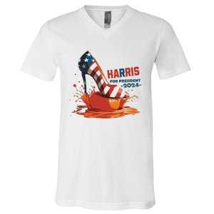 The Orange Crush Harris For President 2024 Patriotic V-Neck T-Shirt