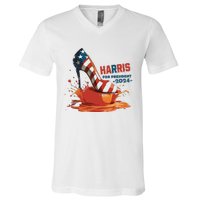 The Orange Crush Harris For President 2024 Patriotic V-Neck T-Shirt