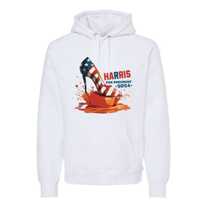 The Orange Crush Harris For President 2024 Patriotic Premium Hoodie