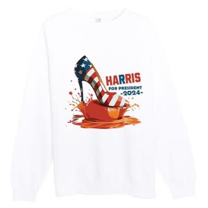 The Orange Crush Harris For President 2024 Patriotic Premium Crewneck Sweatshirt