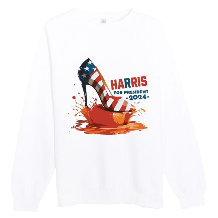 The Orange Crush Harris For President 2024 Patriotic Premium Crewneck Sweatshirt