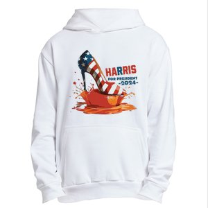 The Orange Crush Harris For President 2024 Patriotic Urban Pullover Hoodie