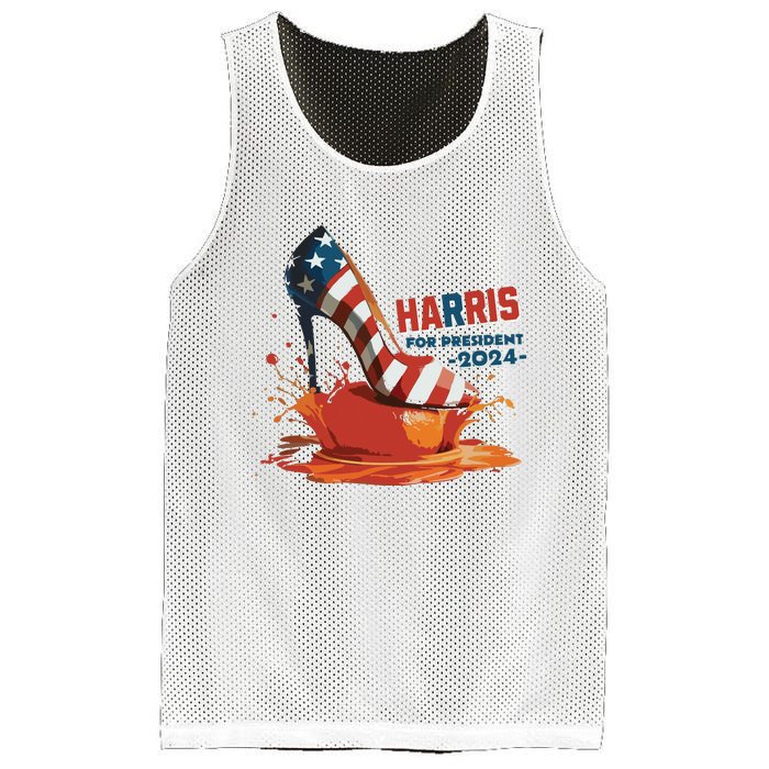 The Orange Crush Harris For President 2024 Patriotic Mesh Reversible Basketball Jersey Tank