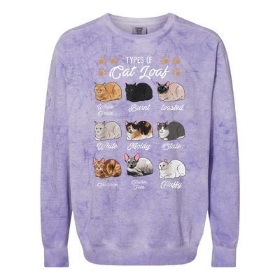 Types Of Cat Loaf Cats Kitty Kitten Cat Lover Cat Mom Dad Colorblast Crewneck Sweatshirt