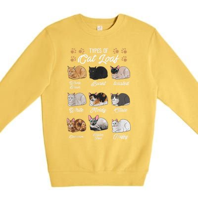 Types Of Cat Loaf Cats Kitty Kitten Cat Lover Cat Mom Dad Premium Crewneck Sweatshirt