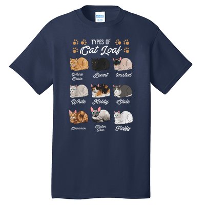 Types Of Cat Loaf Cats Kitty Kitten Cat Lover Cat Mom Dad Tall T-Shirt