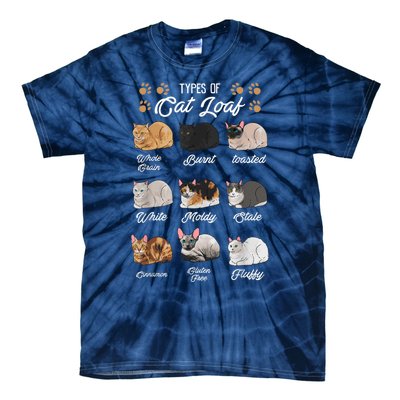 Types Of Cat Loaf Cats Kitty Kitten Cat Lover Cat Mom Dad Tie-Dye T-Shirt