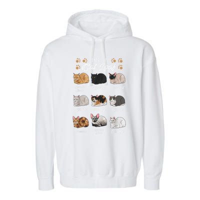 Types Of Cat Loaf Cats Kitty Kitten Cat Lover Cat Mom Dad Garment-Dyed Fleece Hoodie