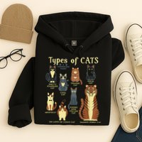 Types Of Cat Funny Comparison Cat Pet Lover Owner Hoodie