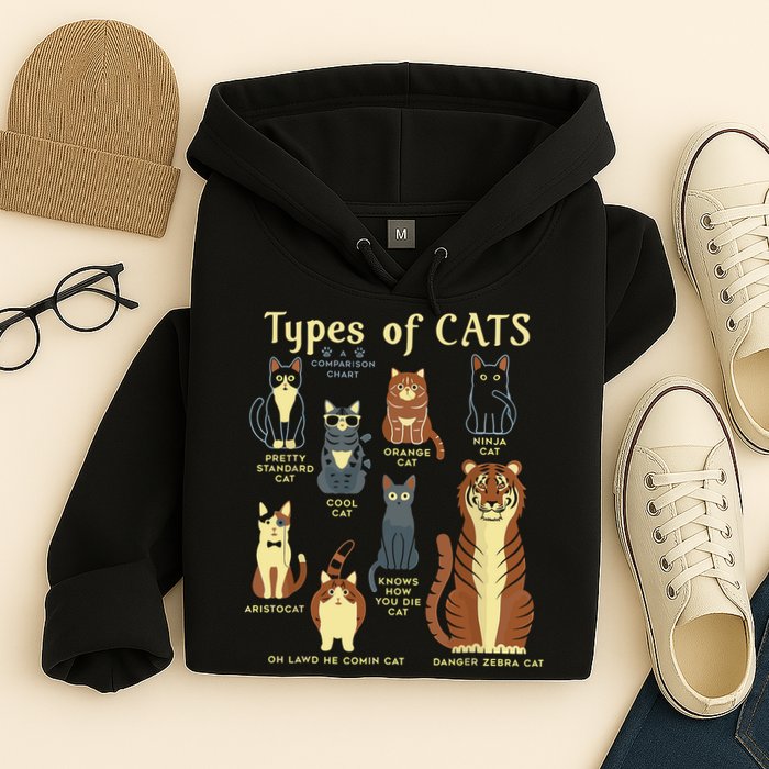 Types Of Cat Funny Comparison Cat Pet Lover Owner Hoodie