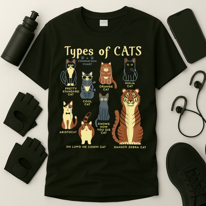 Types Of Cat Funny Comparison Cat Pet Lover Owner T-Shirt