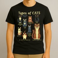 Types Of Cat Funny Comparison Cat Pet Lover Owner T-Shirt