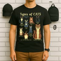 Types Of Cat Funny Comparison Cat Pet Lover Owner T-Shirt