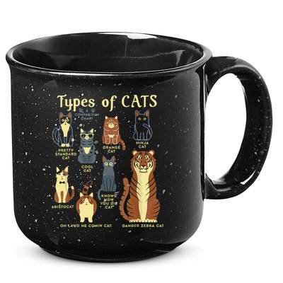 Types Of Cat Funny Comparison Cat Pet Lover Owner 15oz Campfire Ceramic Mug