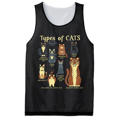 Types Of Cat Funny Comparison Cat Pet Lover Owner Mesh Reversible Basketball Jersey Tank