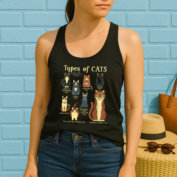 Types Of Cat Funny Comparison Cat Pet Lover Owner Womens Tank Top