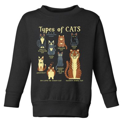 Types Of Cat Funny Comparison Cat Pet Lover Owner Toddler Sweatshirt