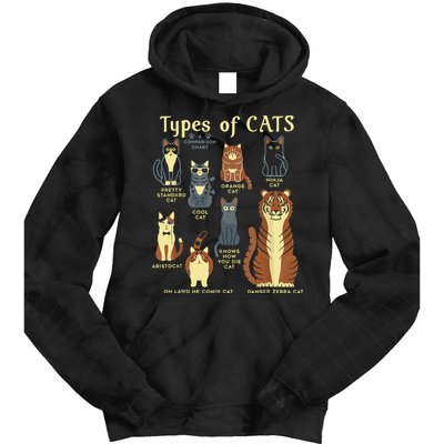 Types Of Cat Funny Comparison Cat Pet Lover Owner Tie Dye Hoodie