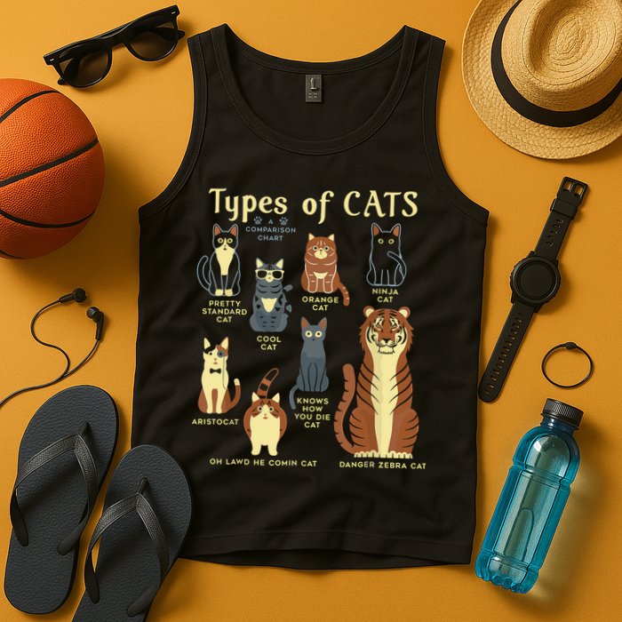 Types Of Cat Funny Comparison Cat Pet Lover Owner Tank Top