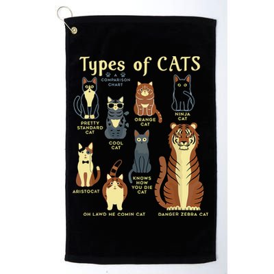 Types Of Cat Funny Comparison Cat Pet Lover Owner Golf Towel